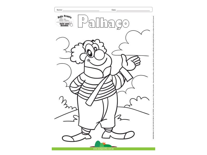 Desenho para Colorir – Fantasia - Palhaço