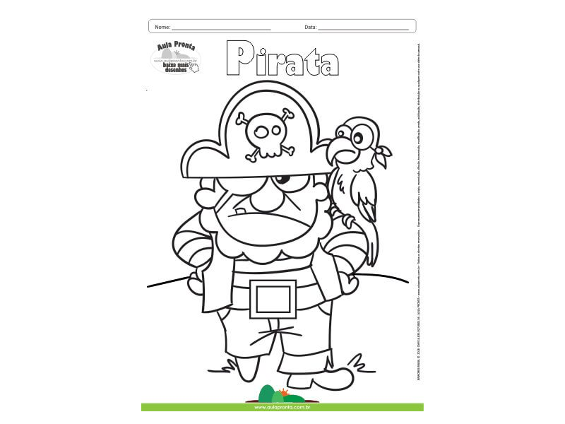 Desenho para Colorir – Fantasia - Pirata