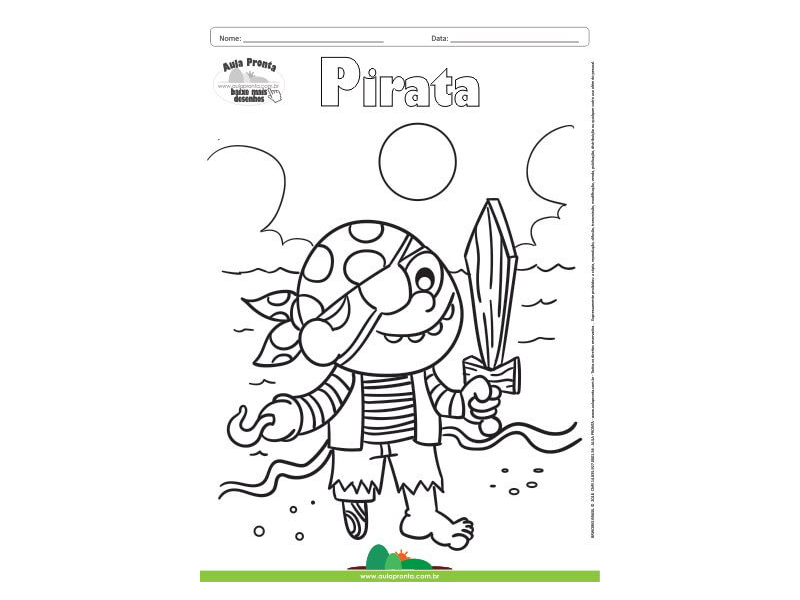 Desenho para Colorir – Fantasia - Pirata