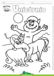 Desenho para Colorir – Fantasia - Unicórnio e Centauro