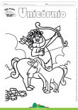 Desenho para Colorir – Fantasia - Unicórnio e Centauro