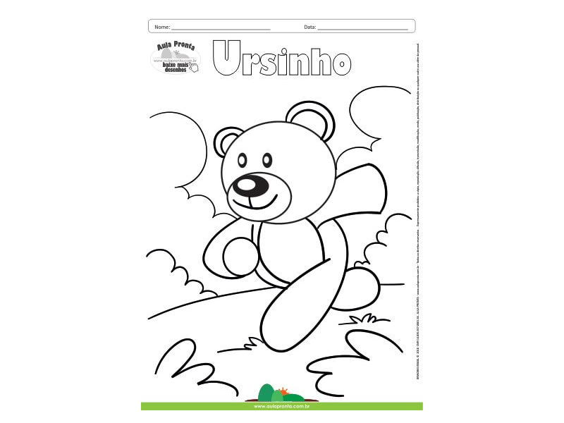 Desenho para Colorir – Fantasia - Ursinho