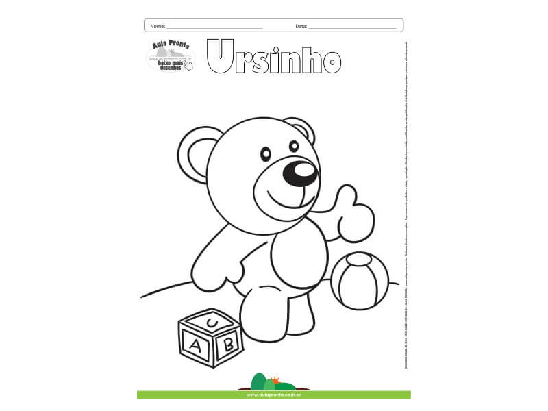 Desenho para Colorir – Fantasia - Ursinho