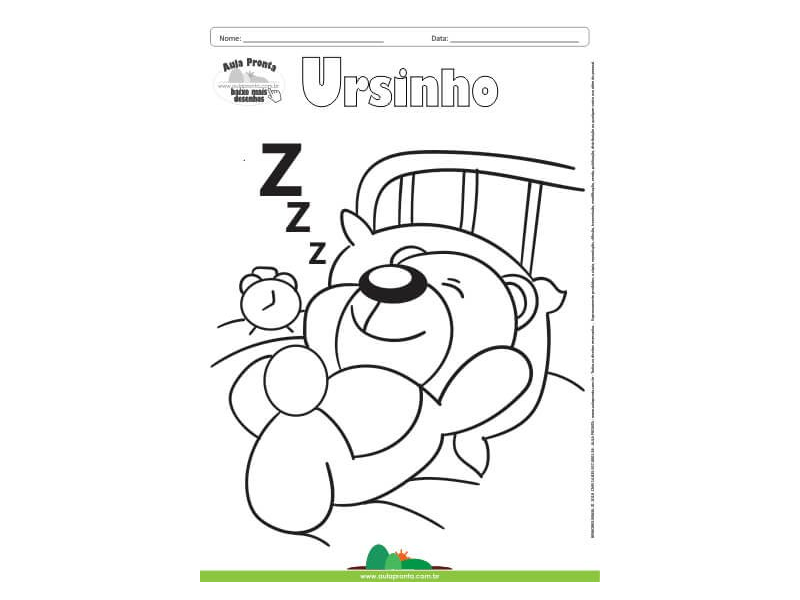 Desenho para Colorir – Fantasia - Ursinho