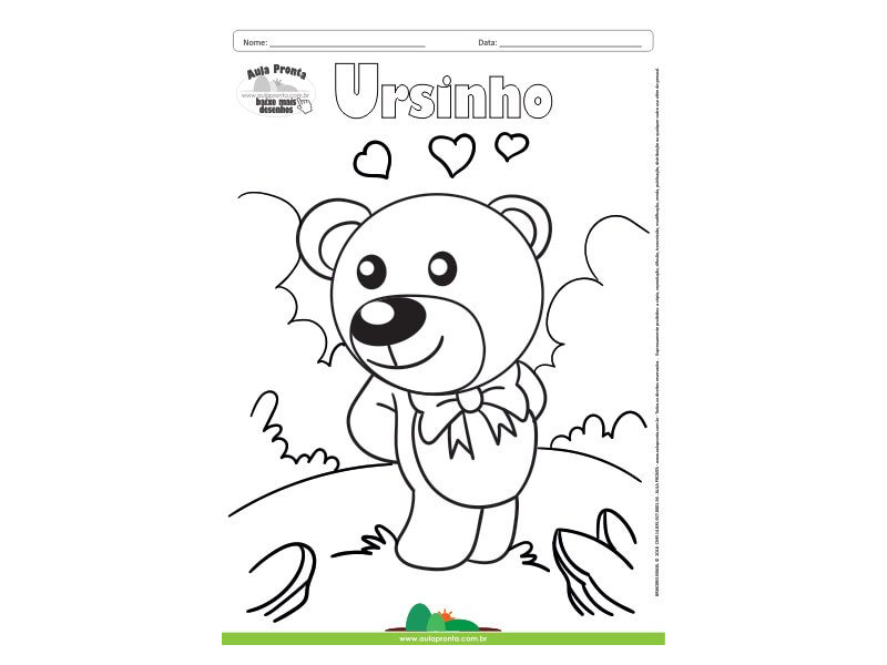 Desenho para Colorir – Fantasia - Ursinho