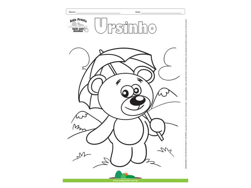 Desenho para Colorir – Fantasia - Ursinho