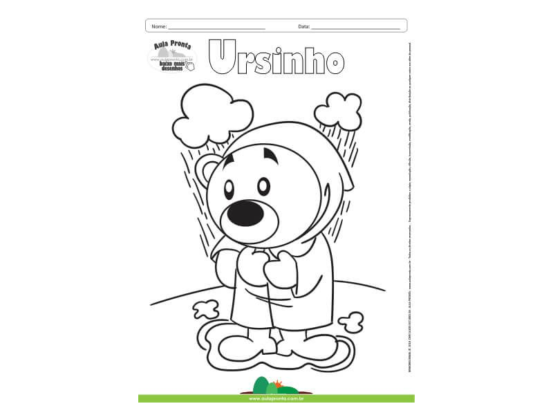 Desenho para Colorir – Fantasia - Ursinho