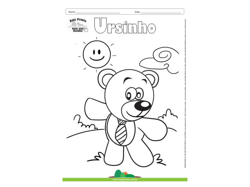 Desenho para Colorir – Fantasia - Ursinho