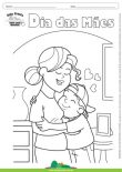 Desenho para Colorir – Feriado - Dia das Mães - Abraço