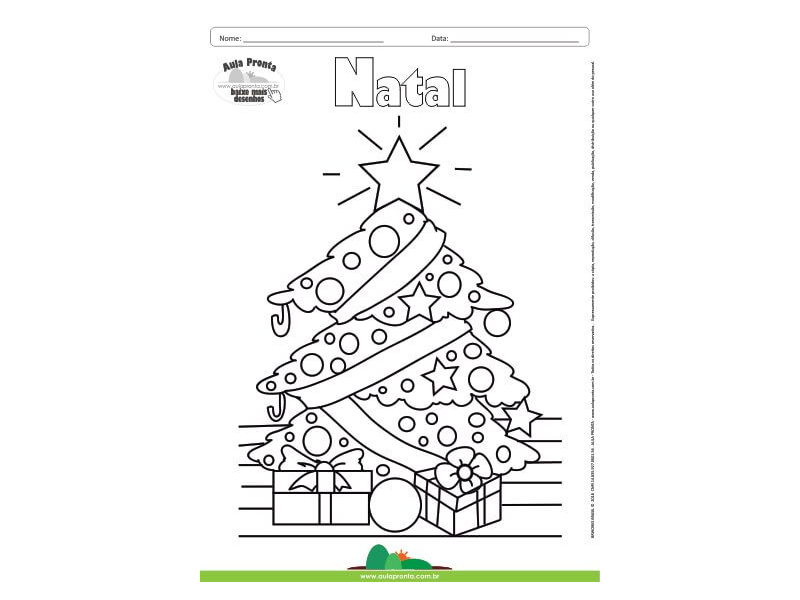 Desenho para Colorir – Feriado - Natal - Árvore de Natal - Aula Pronta