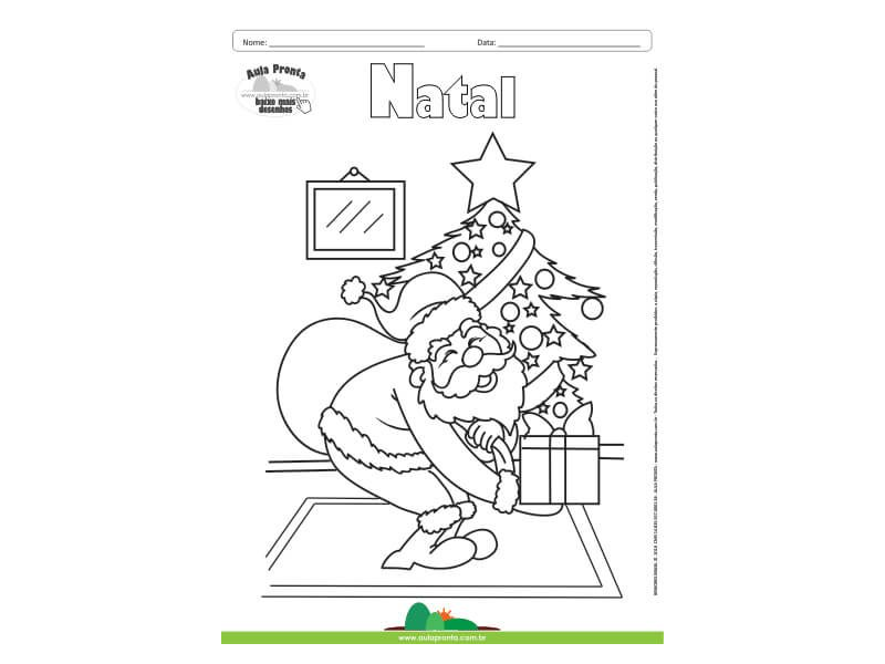 Desenho para Colorir – Feriado - Natal - Papai Noel