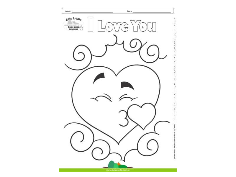 Desenhos para Colorir – I Love You Coração