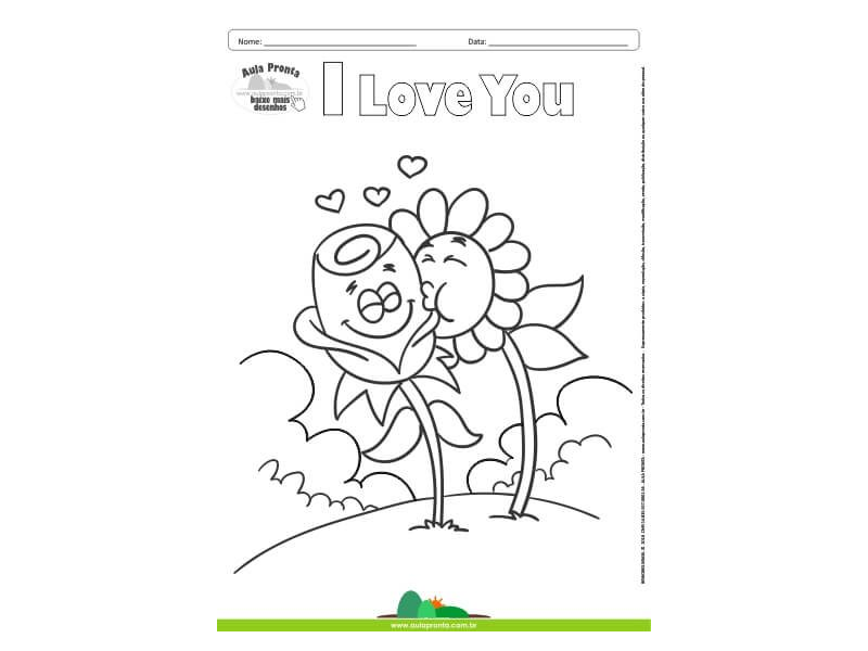 Desenhos para Colorir – I Love You Flores