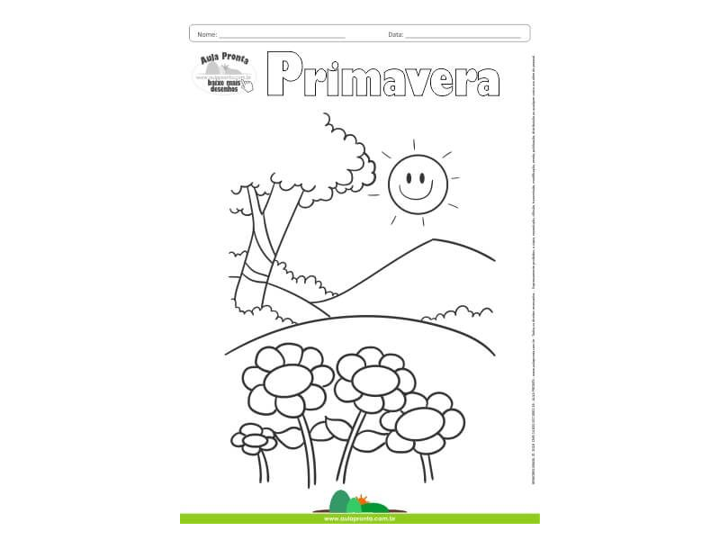 Desenho para Colorir – Primavera