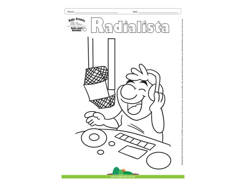 Desenho para Colorir – Profissão Radialista