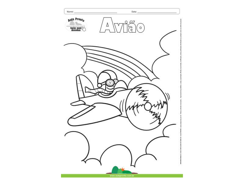 Desenho para Colorir – Transporte Avião