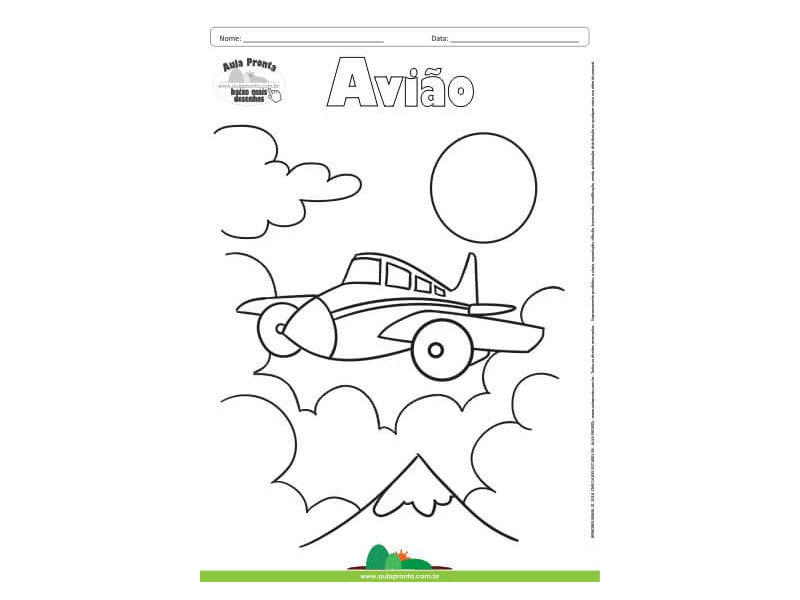 Desenho para Colorir – Transporte Avião