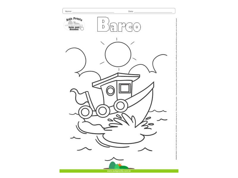 Desenho para Colorir – Transporte Barco