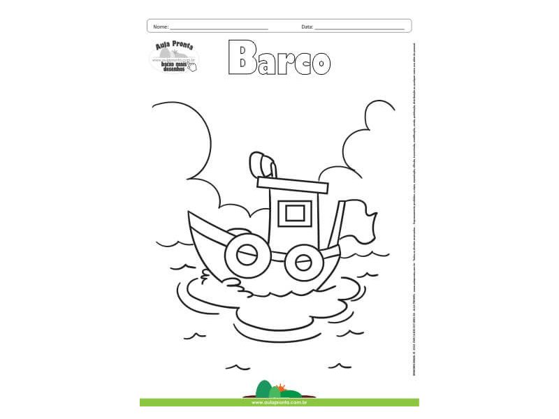 Desenho para Colorir – Transporte Barco