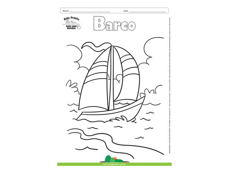 Desenho para Colorir – Transporte Barco