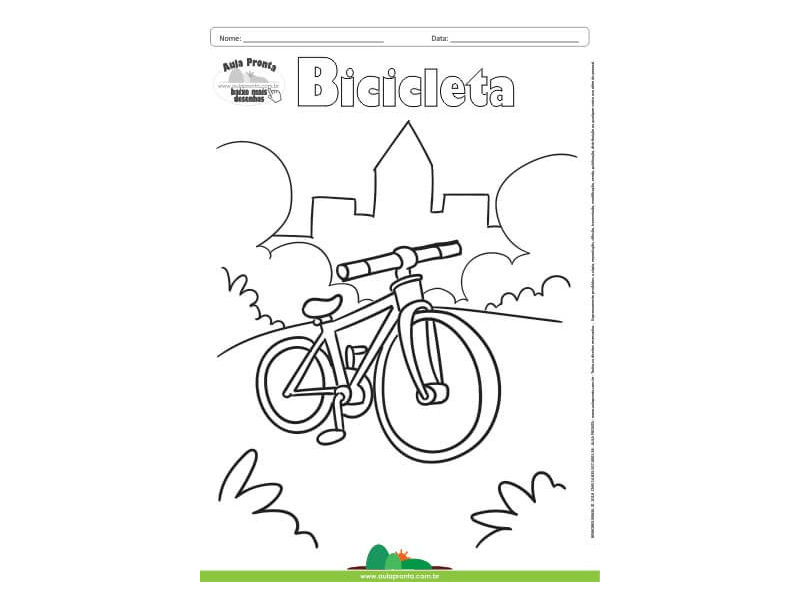 Desenho para Colorir – Transporte Bicicleta