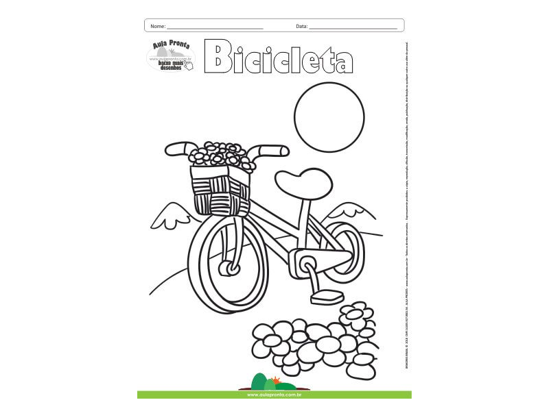 Desenho para Colorir – Transporte Bicicleta