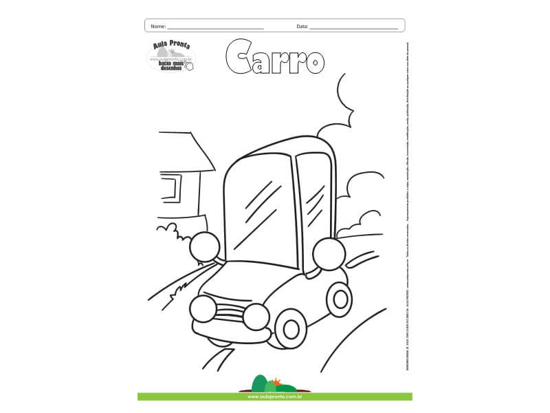 Desenho para Colorir – Transporte Carro