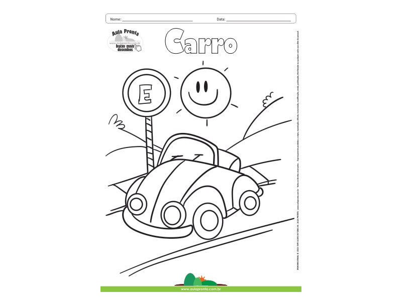 Desenho para Colorir – Transporte Carro