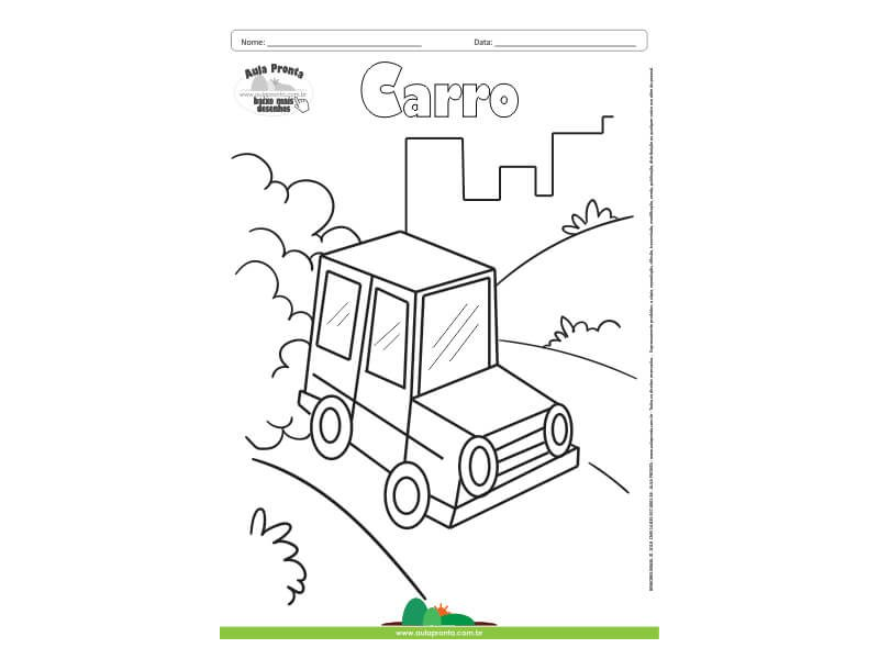 Desenho para Colorir – Transporte Carro