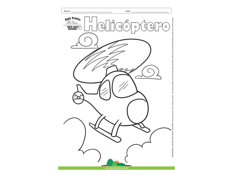 Desenho para Colorir – Transporte Helicóptero