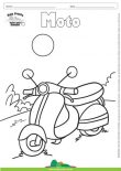 Desenho para Colorir – Transporte Moto