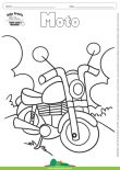 Desenho para Colorir – Transporte Moto