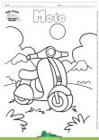 Desenho para Colorir – Transporte Moto