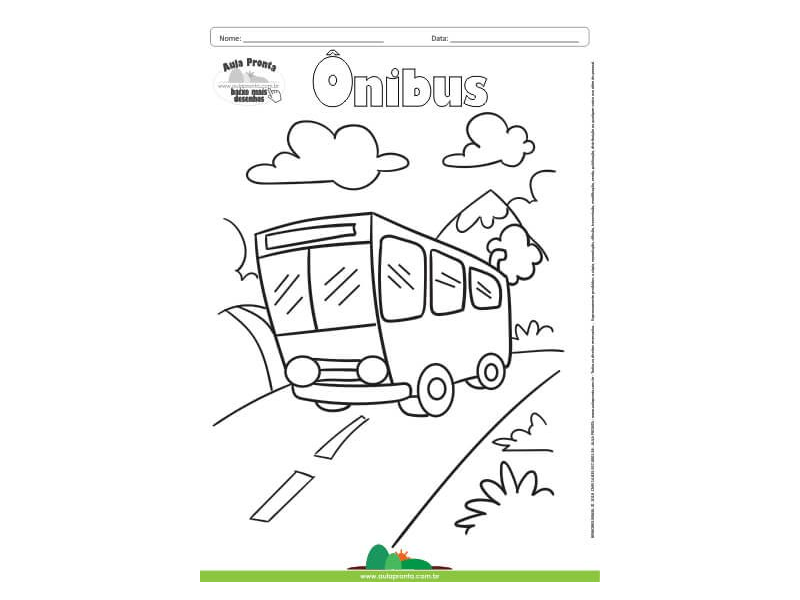 Desenho para Colorir – Transporte Ônibus