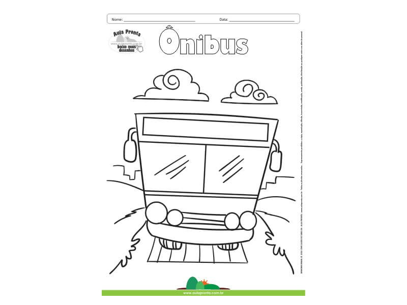 Desenho para Colorir – Transporte Ônibus