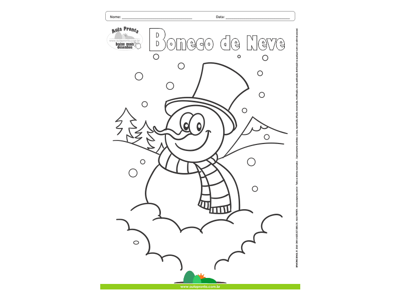 Desenhos para Colorir - Boneco de Neve de Cartola