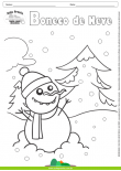 Desenhos para Colorir - Boneco de Neve