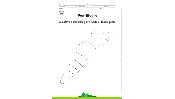 Desenho para Colorir – Pontilhado – Cenoura