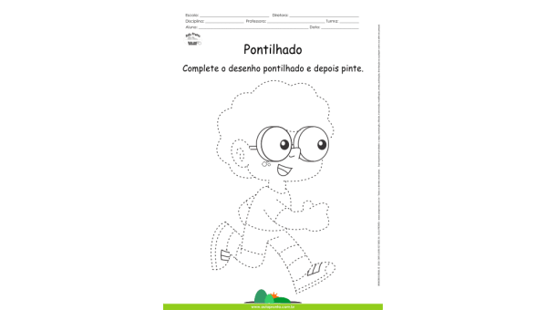 Desenho para Colorir – Pontilhado – Menino