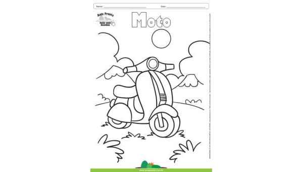 Desenho para Colorir – Transporte Moto