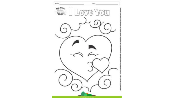 Desenhos para Colorir – I Love You Coração