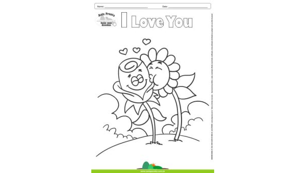 Desenhos para Colorir – I Love You Flores