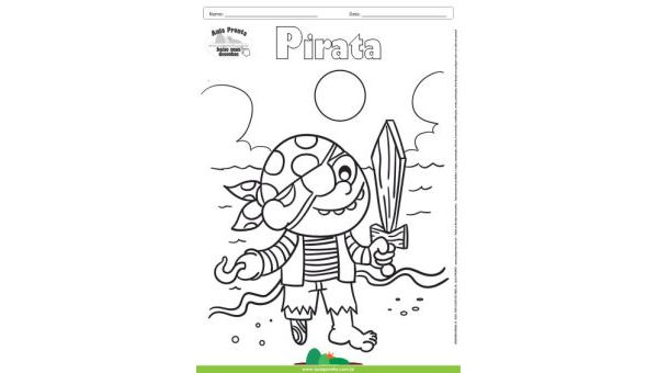 Desenho para Colorir – Fantasia - Pirata